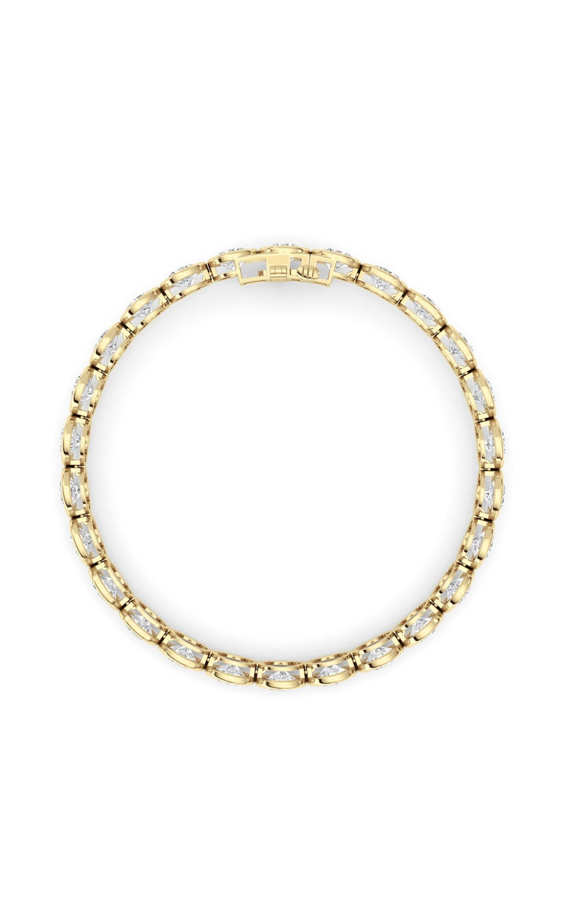 15CTW Round Lab Grown Diamond (F/VS ) Bezel Set Bracelet in 14K Gold