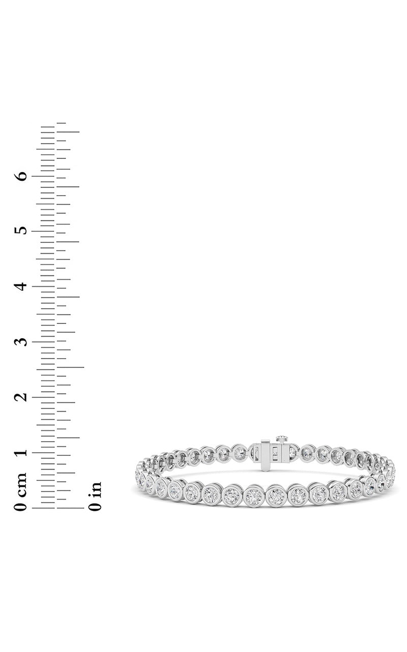 5CTW Round Lab Grown Diamond (F/VS ) Bezel Set Bracelet in 14K Gold