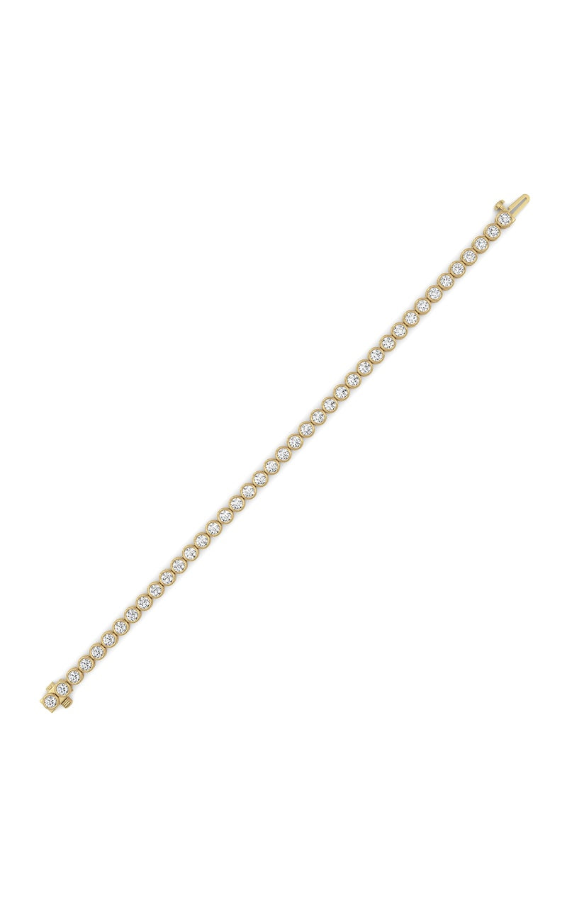 5CTW Round Lab Grown Diamond (F/VS ) Bezel Set Bracelet in 14K Gold