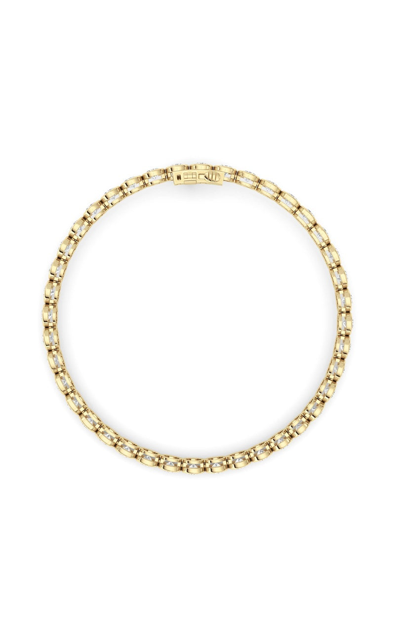 5CTW Round Lab Grown Diamond (F/VS ) Bezel Set Bracelet in 14K Gold