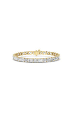 Load image into Gallery viewer, 15CTW Emerald And Round Lab Grown Diamond (F/VS ) Bracelet in 14K Gold
