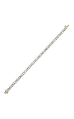 Load image into Gallery viewer, 15CTW Emerald And Round Lab Grown Diamond (F/VS ) Bracelet in 14K Gold

