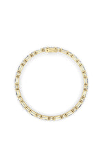 Load image into Gallery viewer, 15CTW Emerald And Round Lab Grown Diamond (F/VS ) Bracelet in 14K Gold
