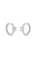 Load image into Gallery viewer, 1.5CTW Round Shaped Lab Grown Diamond (F/VS) Solitare Accent Huggie Earrings in 14K Gold
