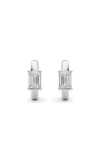 Load image into Gallery viewer, 1CTW Emerald Shaped Lab Grown Diamond (F/VS ) Huggie Earrings in 14K Gold
