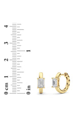 Load image into Gallery viewer, 1CTW Emerald Shaped Lab Grown Diamond (F/VS ) Huggie Earrings in 14K Gold
