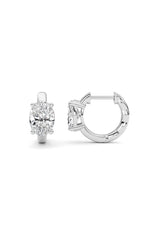 Load image into Gallery viewer, 2CTW Oval Shaped Lab Grown Diamond (F/VS ) Huggie Earrings in 14K Gold

