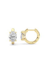 Load image into Gallery viewer, 2CTW Oval Shaped Lab Grown Diamond (F/VS ) Huggie Earrings in 14K Gold
