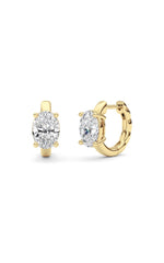 Load image into Gallery viewer, 2CTW Oval Shaped Lab Grown Diamond (F/VS ) Huggie Earrings in 14K Gold
