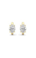Load image into Gallery viewer, 2CTW Oval Shaped Lab Grown Diamond (F/VS ) Huggie Earrings in 14K Gold
