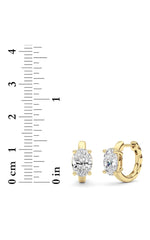 Load image into Gallery viewer, 2CTW Oval Shaped Lab Grown Diamond (F/VS ) Huggie Earrings in 14K Gold
