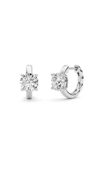 Load image into Gallery viewer, 2CTW Round Shaped Lab Grown Diamond (F/VS ) Huggie Earrings in 14K Gold
