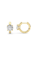 Load image into Gallery viewer, 2CTW Round Shaped Lab Grown Diamond (F/VS ) Huggie Earrings in 14K Gold

