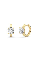 Load image into Gallery viewer, 2CTW Round Shaped Lab Grown Diamond (F/VS ) Huggie Earrings in 14K Gold

