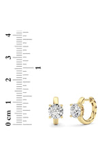 Load image into Gallery viewer, 2CTW Round Shaped Lab Grown Diamond (F/VS ) Huggie Earrings in 14K Gold
