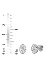Load image into Gallery viewer, 2CTW Oval Shaped Lab Grown Diamond (F/VS) Bezel Set Stud Earrings in 14K Gold
