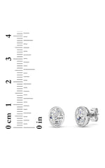 Load image into Gallery viewer, 2CTW Oval Shaped Lab Grown Diamond (F/VS) Bezel Set Stud Earrings in 14K Gold
