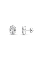 Load image into Gallery viewer, 4CTW Oval Shaped Lab Grown Diamond (F/VS) Bezel Set Stud Earrings in 14K Gold
