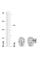 Load image into Gallery viewer, 4CTW Oval Shaped Lab Grown Diamond (F/VS) Bezel Set Stud Earrings in 14K Gold
