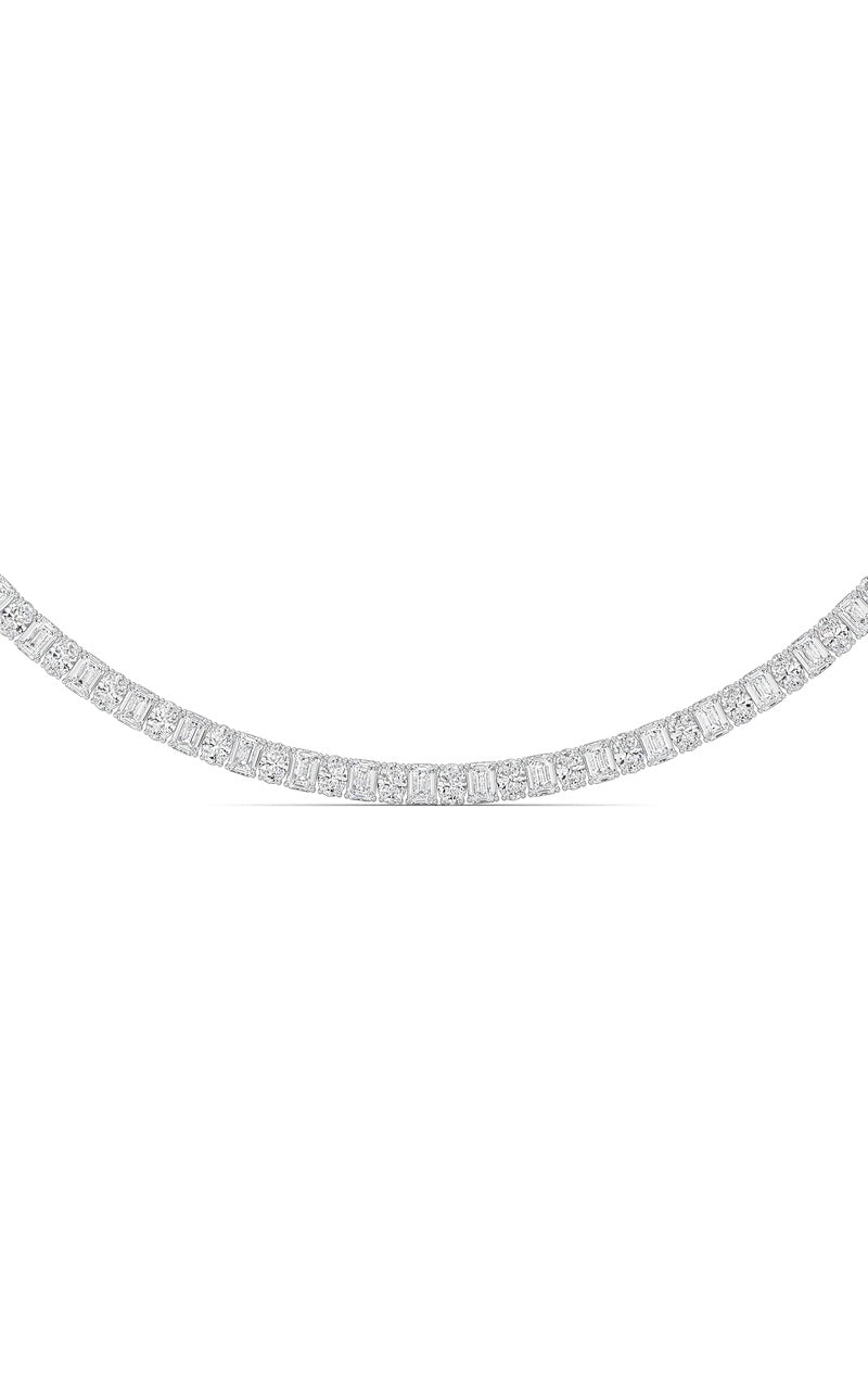 33CTW Emerald Lab Grown Diamond (F/VS ) Necklace in 14K Gold