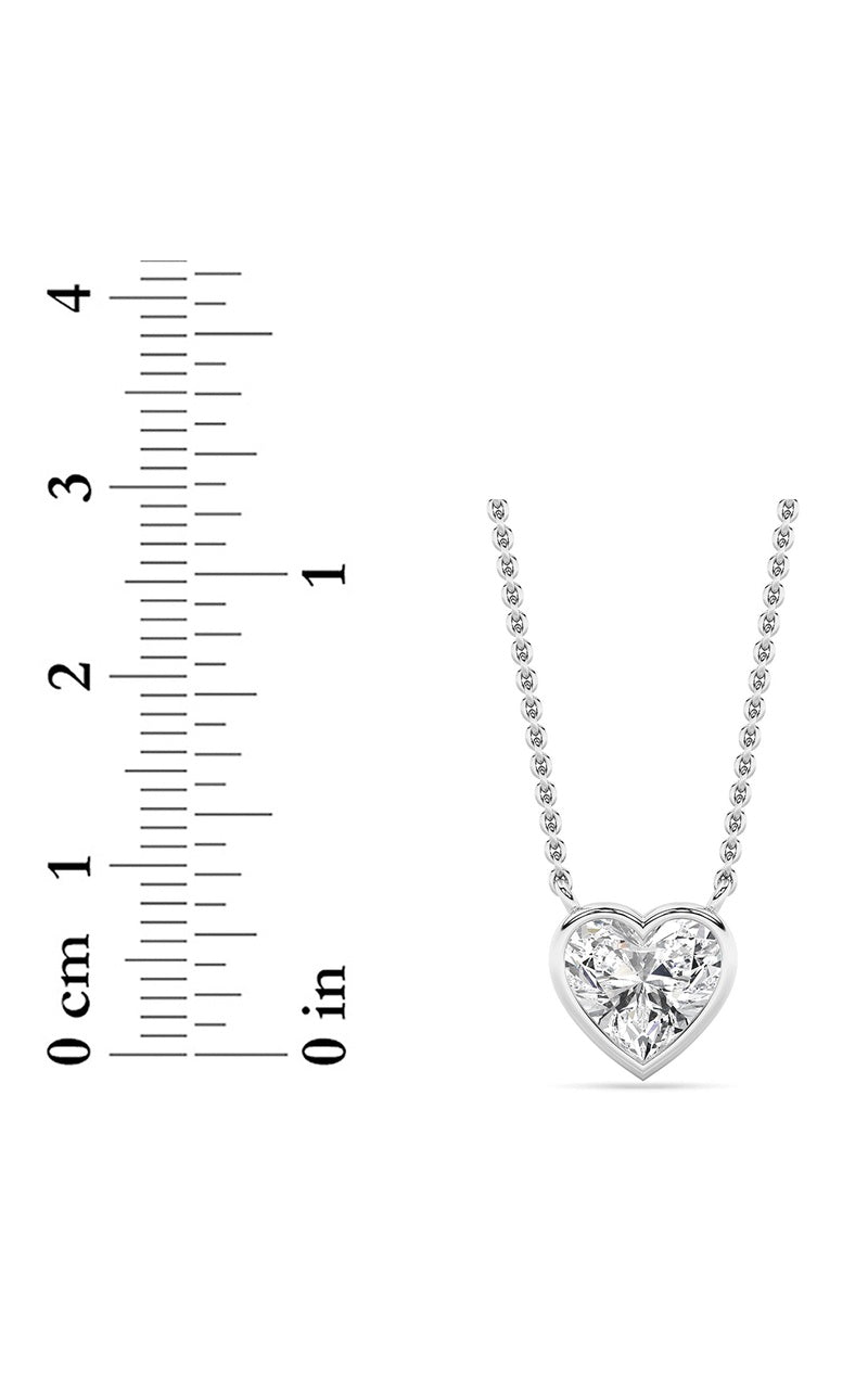 1CTW Heart Shape Lab Grown Diamond (F/VS ) Pendant Necklace in 14K Gold