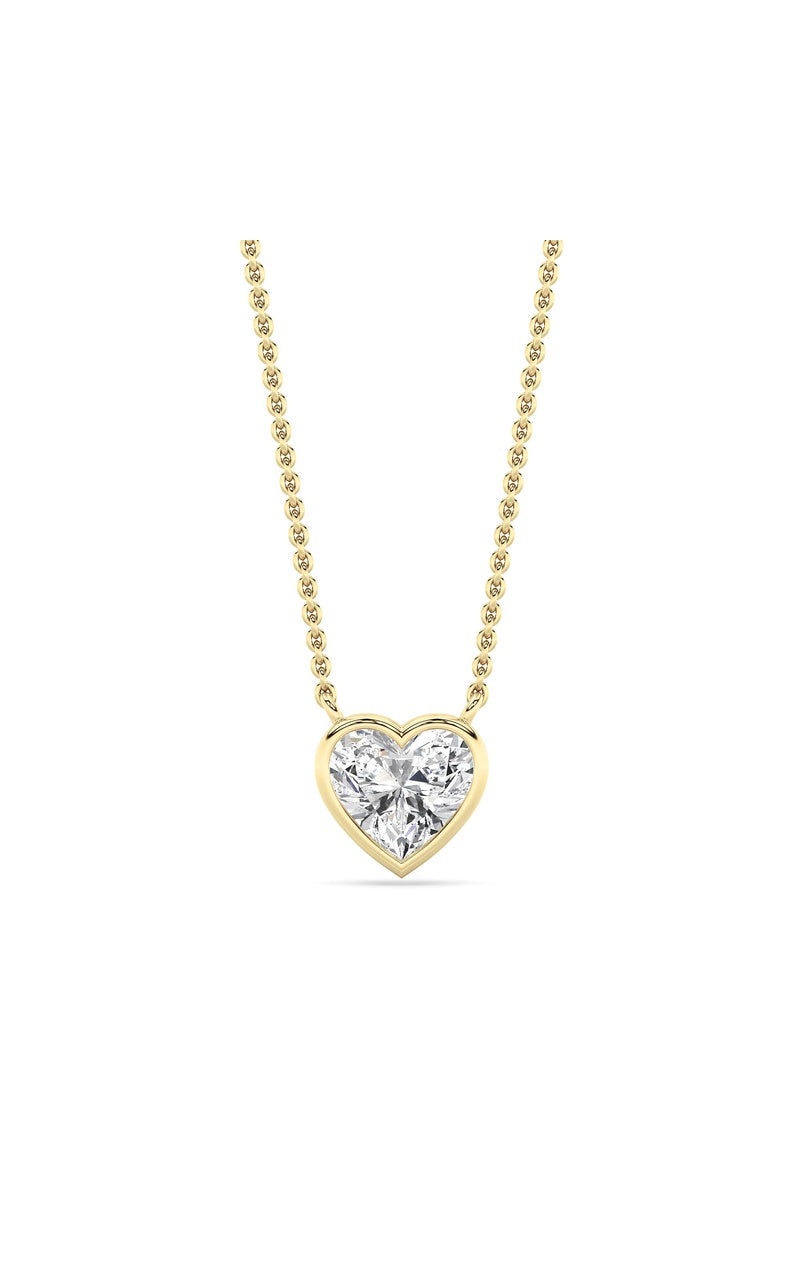 1CTW Heart Shape Lab Grown Diamond (F/VS ) Pendant Necklace in 14K Gold