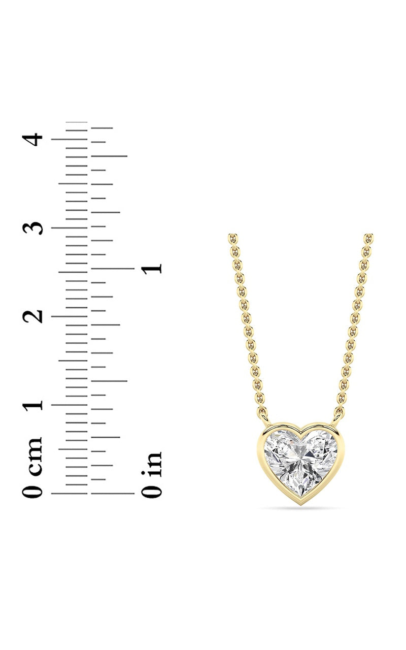 1CTW Heart Shape Lab Grown Diamond (F/VS ) Pendant Necklace in 14K Gold