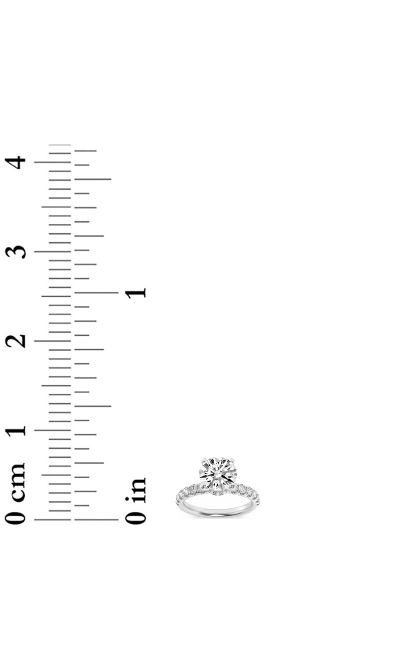 2.5CTW Round Shaped Lab Grown Diamond (F/VS) Hidden Halo Accented Ring in 14K Gold