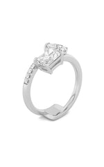Load image into Gallery viewer, 1.5CTW Pear Shaped Lab Grown Diamond (F/VS) Toi et Moi Fashion Ring in 14K Gold
