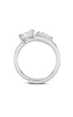 Load image into Gallery viewer, 1.5CTW Pear Shaped Lab Grown Diamond (F/VS) Toi et Moi Fashion Ring in 14K Gold
