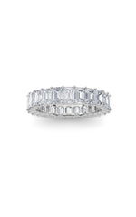 Load image into Gallery viewer, 2.9CTW Emerald Shaped Lab Grown Diamond Split Prong Eternity Ring in 14K Gold (F/VS)
