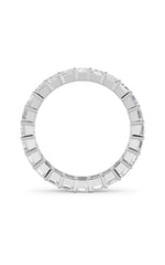 Load image into Gallery viewer, 2.9CTW Emerald Shaped Lab Grown Diamond Split Prong Eternity Ring in 14K Gold (F/VS)
