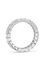 Load image into Gallery viewer, 2.9CTW Emerald Shaped Lab Grown Diamond Split Prong Eternity Ring in 14K Gold (F/VS)
