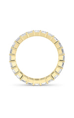 Load image into Gallery viewer, 2.9CTW Emerald Shaped Lab Grown Diamond Split Prong Eternity Ring in 14K Gold (F/VS)
