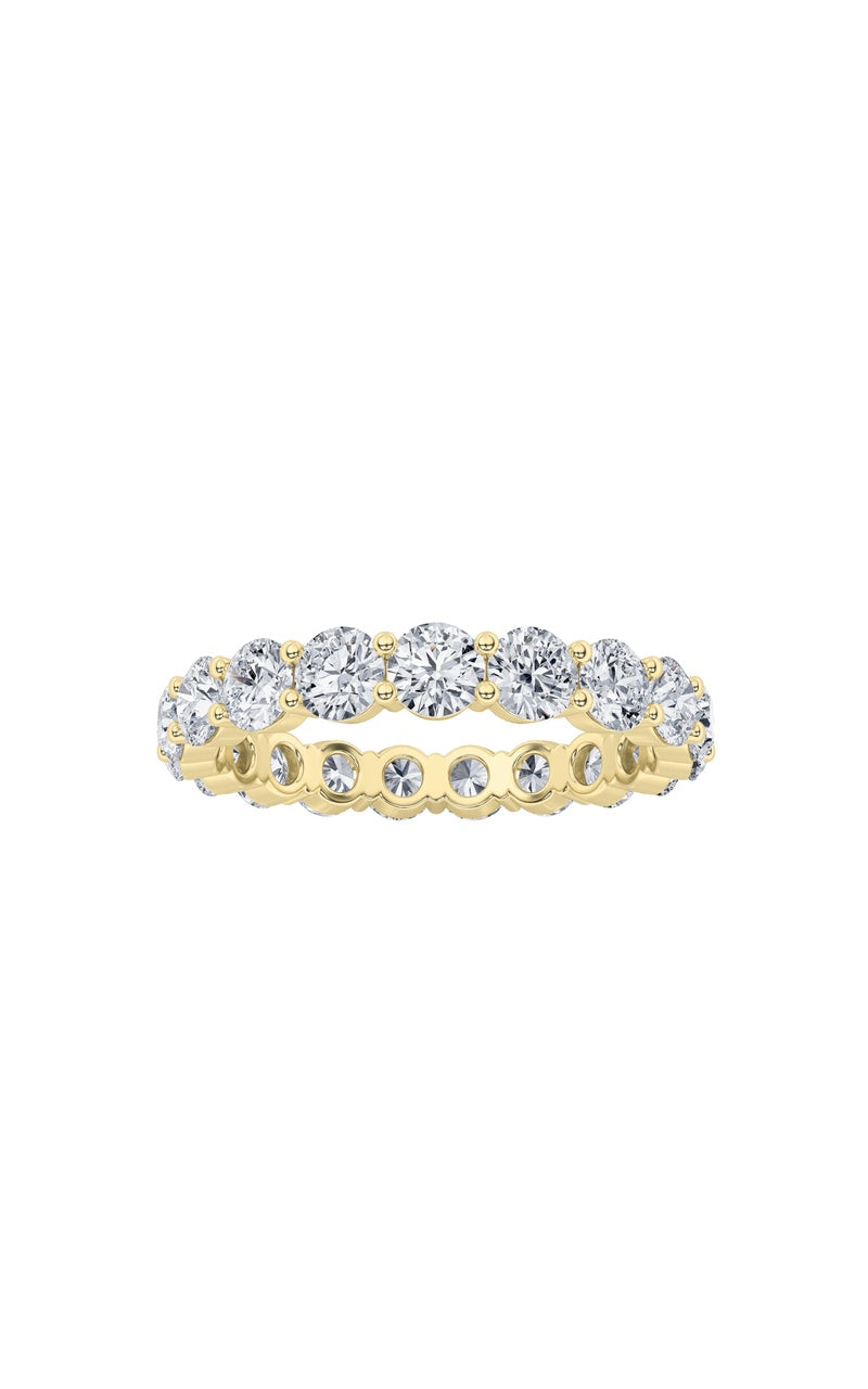 2.15CTW Round Shaped Lab Grown Diamond Split Prong Eternity Ring in 14K Gold (F/VS)
