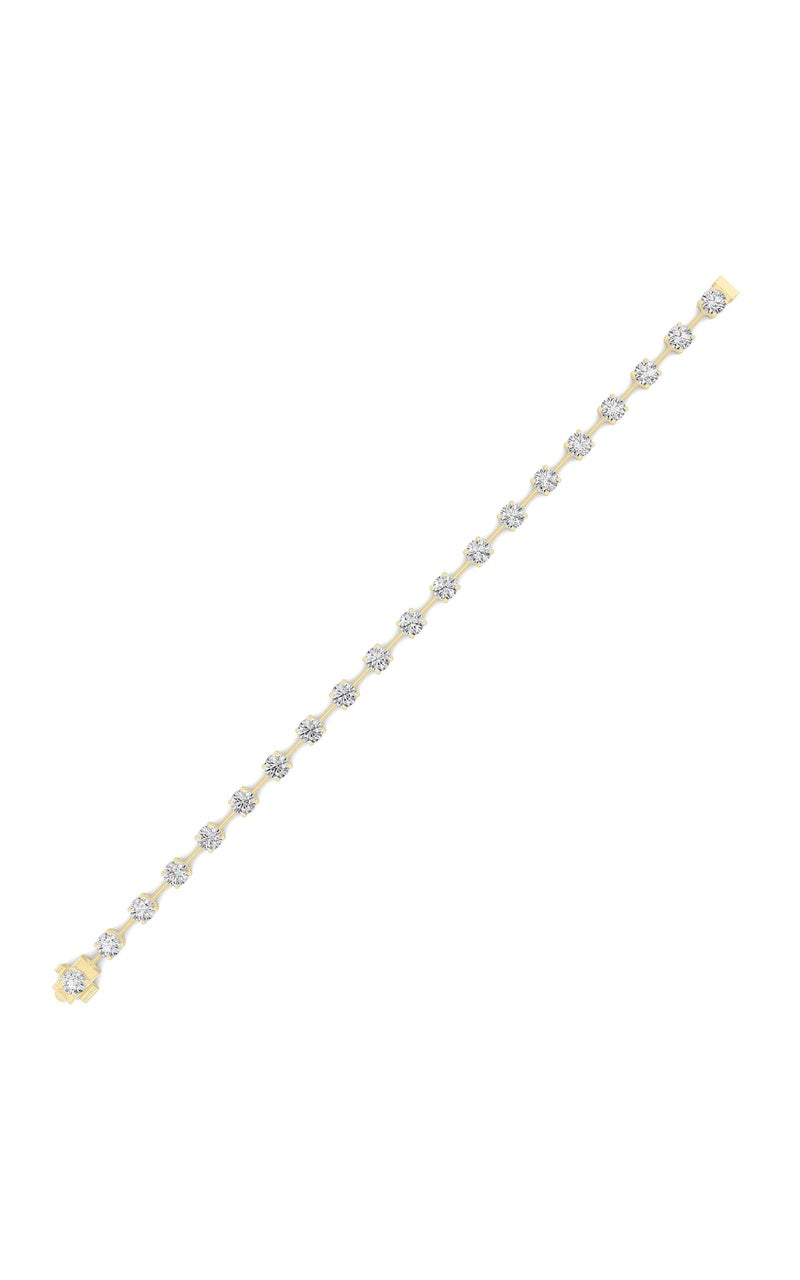 4.25CTW Round Shaped Lab Grown Diamond Split Prong Eternity Ring in 14K Gold (F/VS)