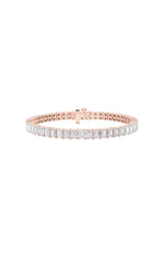 Load image into Gallery viewer, 15CTW Emerald Shaped Lab Grown Diamond (F/VS) East West Line Bracelet in 14K Gold
