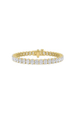 Load image into Gallery viewer, 14.75CTW Oval Shaped Lab Grown Diamond (F/VS) Tennis Bracelet in 14K Gold
