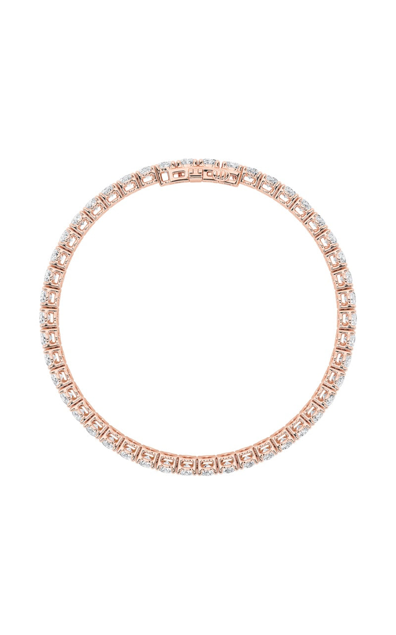 9CTW Oval Shaped Lab Grown Diamond (G/VS) East West Line Bracelet in 14K Gold