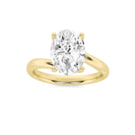 Load image into Gallery viewer, 3CTW Oval Shaped Lab Grown Diamond (F/VS) Bypass Shank Engagement Ring in 14K Gold
