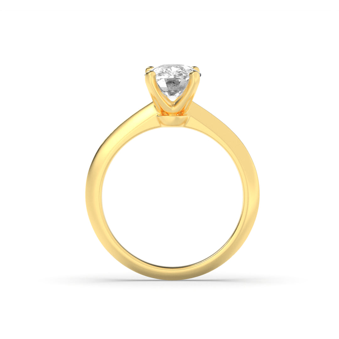 2CTW Elongated Cushion Shaped Lab Grown Diamond (F/VS) Knife Edge Shank Solitaire Engagement Ring in 14K Gold