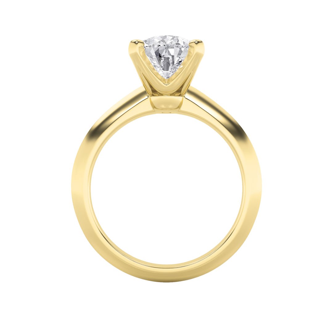 2CTW Pear Shaped Lab Grown Diamond (F/VS) Knife Edge Shank Solitaire Engagement Ring in 14K Gold
