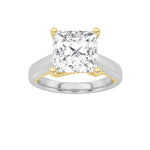 Load image into Gallery viewer, 2CTW Princess Shaped Lab Grown Diamond (G/VS) Two Tone Cathedral Shank Engagement Ring in 14K Gold
