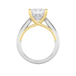 Load image into Gallery viewer, 2CTW Princess Shaped Lab Grown Diamond (G/VS) Two Tone Cathedral Shank Engagement Ring in 14K Gold
