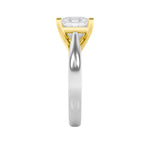 Load image into Gallery viewer, 2CTW Princess Shaped Lab Grown Diamond (G/VS) Two Tone Cathedral Shank Engagement Ring in 14K Gold

