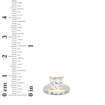 Load image into Gallery viewer, 2CTW Princess Shaped Lab Grown Diamond (G/VS) Two Tone Cathedral Shank Engagement Ring in 14K Gold
