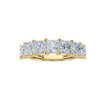 Load image into Gallery viewer, 3CTW Princess Shaped Lab Grown Diamond (F/VS) Seven Stone Band Ring in 14K Gold
