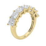 Load image into Gallery viewer, 3CTW Princess Shaped Lab Grown Diamond (F/VS) Seven Stone Band Ring in 14K Gold
