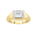 Load image into Gallery viewer, 2CTW Emerald Shaped Lab Grown Diamond (G/VS) East West Solitaire Ring in 14K Gold
