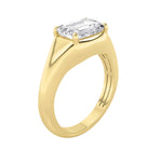 Load image into Gallery viewer, 2CTW Emerald Shaped Lab Grown Diamond (G/VS) East West Solitaire Ring in 14K Gold
